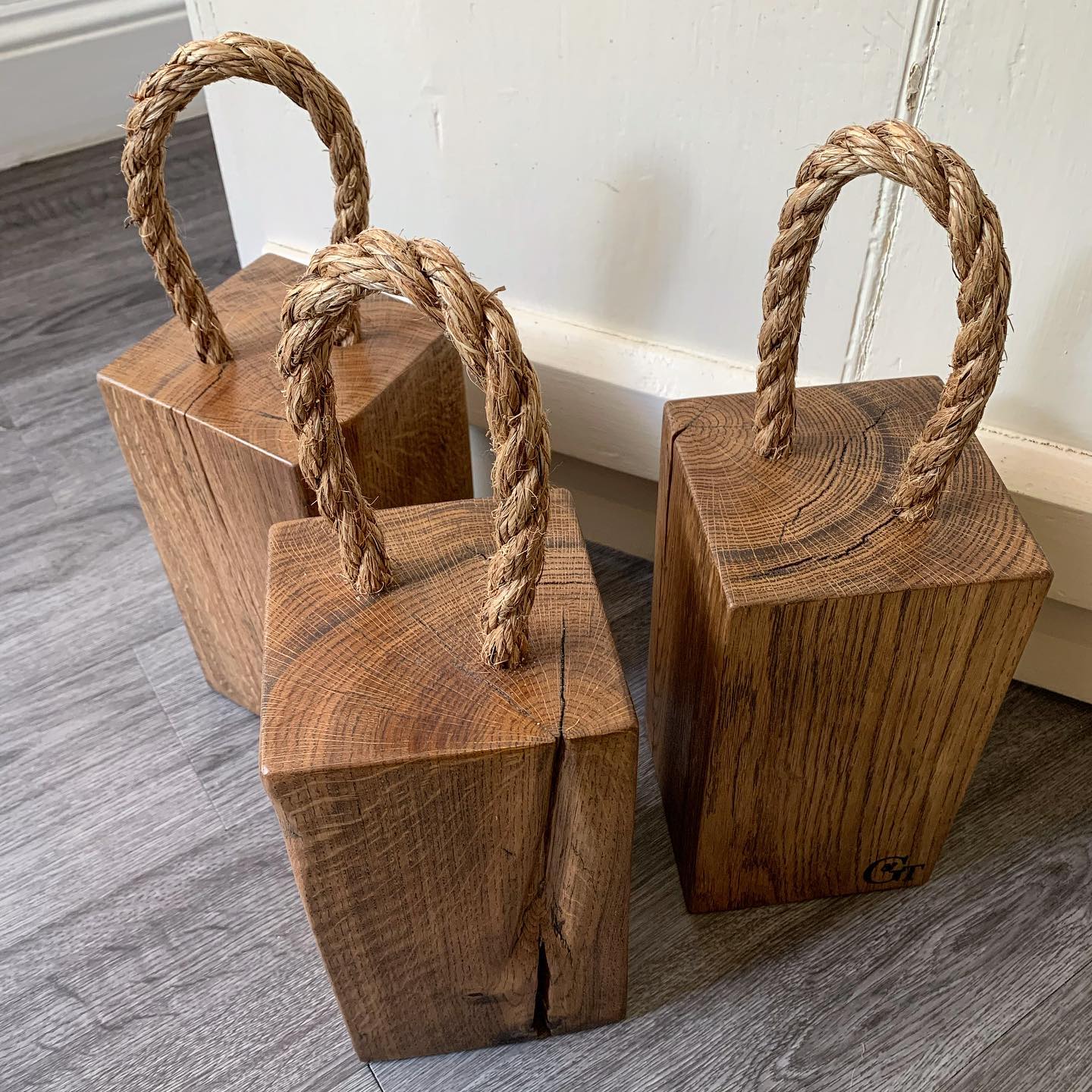 We have just created a new product on our website ?.Each one of these doorstops is unique, made from some of our most characterful pieces of oak. ..All options can be found at www.gingerandtweed.com or by following the product link. ...#character #naturalmaterials #oak #beautifulwood #rustic #doorstop #newproduct #unique #handcrafted #homewares #gingerandtweed