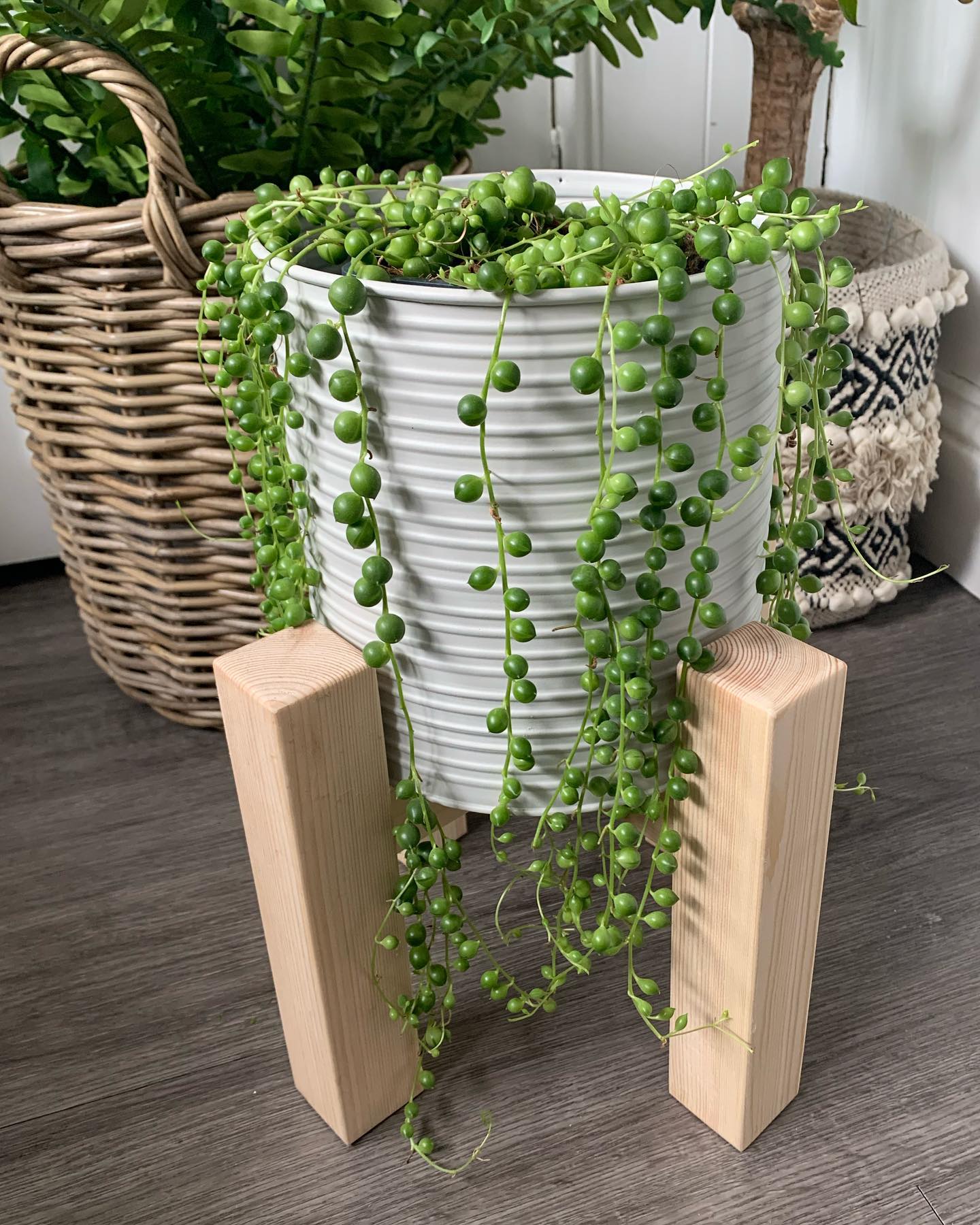 We made these simple plant stands early last year and finally we are sharing them with you all. They fit a pot with a maximum diameter of 18cm and can be used either way up. The stand comes in 2 pieces, easily assembled by slotting them together. We have left the wood untreated so that you can customise it to match any decor but we are happy to paint them for you if you have a particular request. Measurements are H 22cm26cm Total width18cm Internal diameter Soon to be available onlineFeel free to get in touch if you’re interested in the meantime. £15 including Postage**There is an extra charge for painting