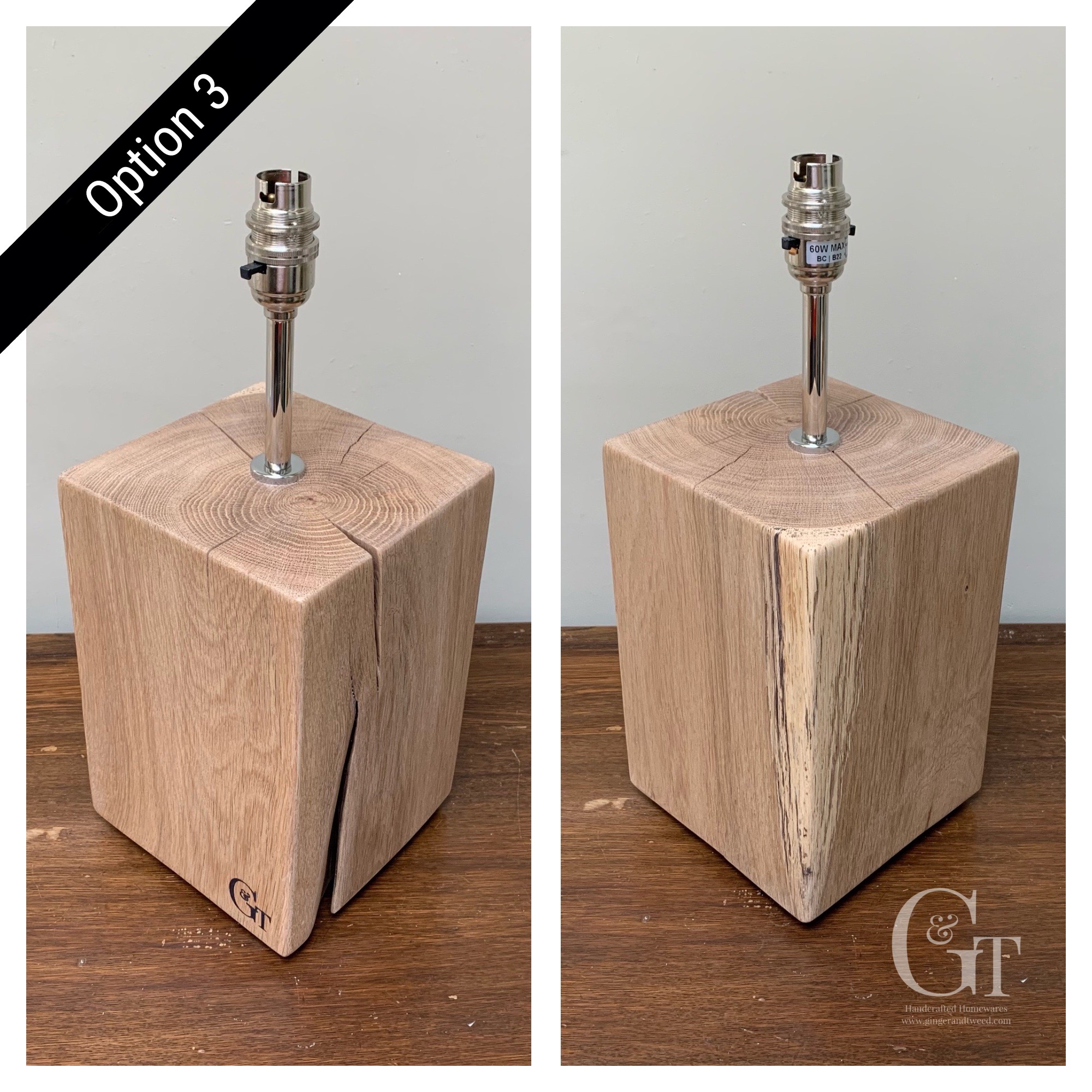Solid Oak Table Lamp – Ginger and Tweed