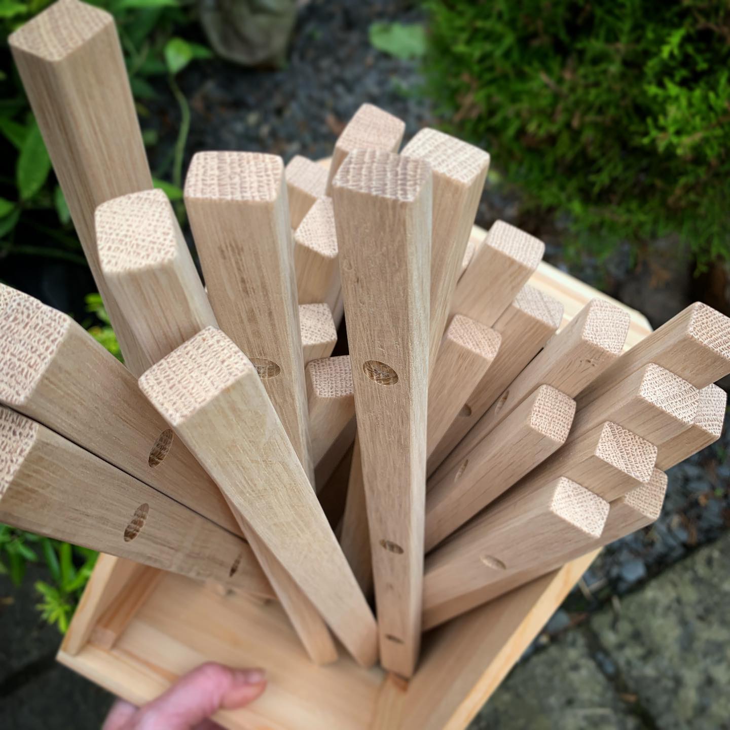 Stocking up on magnetic Picture hangers today ready to deliver to @spacecraftwestbury #handcrafted #homewares #display #newproduct #oak #beautifulwood