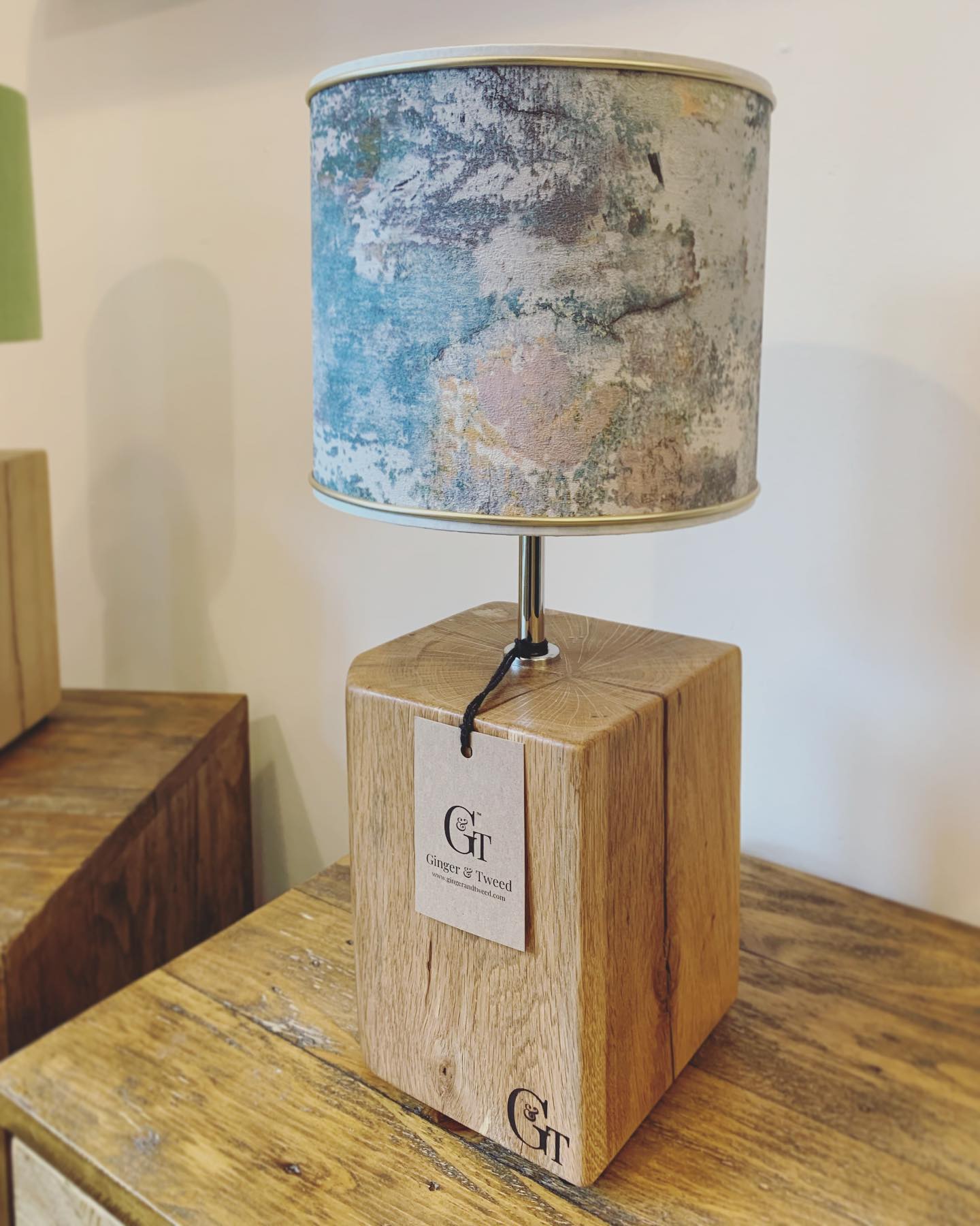 Today we made the trip to Wincanton to the beautiful @theluxurylampshadecompany with a fresh batch of oak lamp bases. Look at this stunning shade handmade by Laura complimented by the rustic oak 🧡 If you’re interested in lamps or shades, let Laura or myself know ️ I’m in love with the green one! ️️