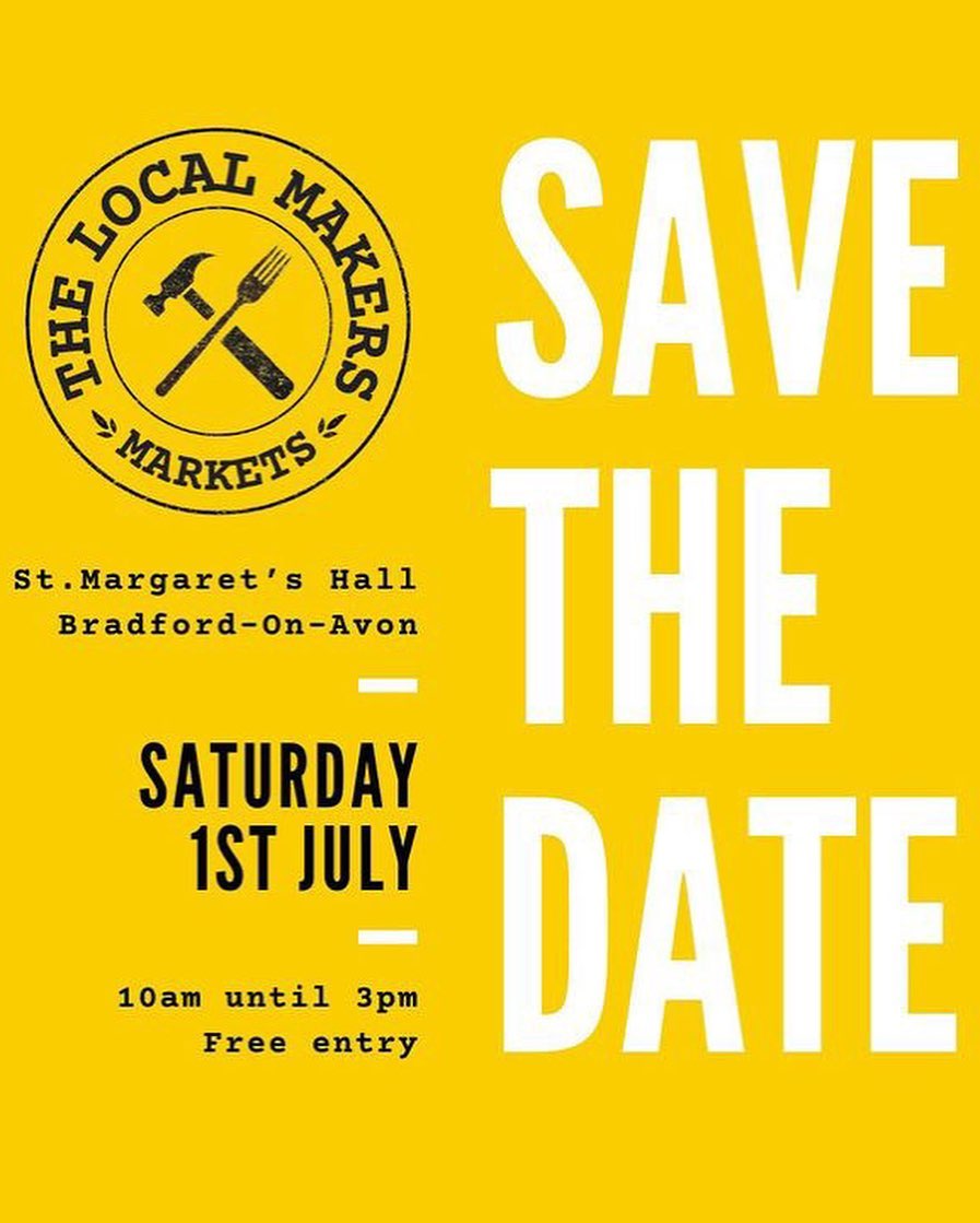 Here are some of the events you can find us at over the next few weeks. @thelocalmakersmarkets on Saturday at St Margaret’s Hall in Bradford on Avon@clevedonsundaymarket on Sunday in the Hill Road area of Clevedon 10am-2pm@fromeweeklymarket on Saturday 15th July 9am-2pm@thecraftandflea at Paintworks in Bristol on Sunday the 16th July 10am-4pm